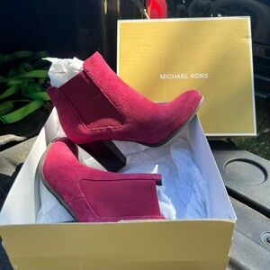 Michael Kors Women's Burgundy Ankle Boots